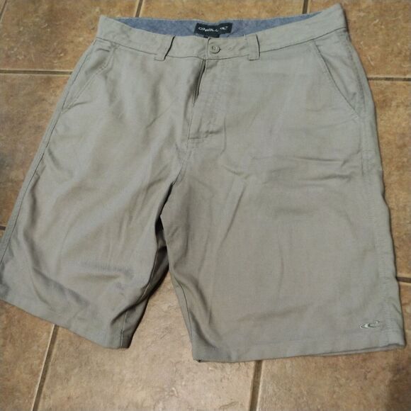 O'Neill Shorts Men's Size 34 Flat Front Bermuda Brown Casual Shorts Logo - Picture 1 of 11